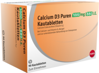 CALCIUM D3 Puren 1000 mg/880 I.E. Kautabletten